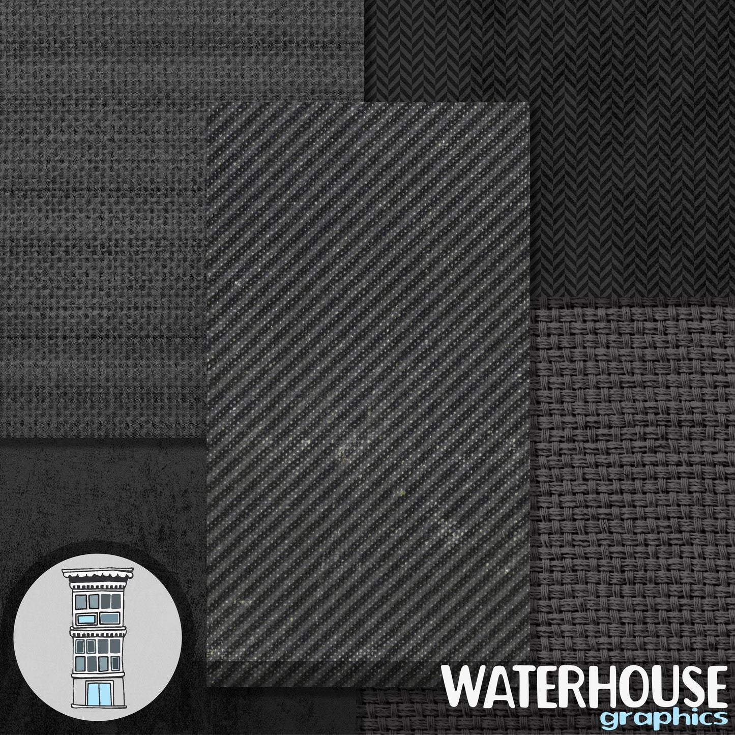 Black Digital Paper Pack INSTANT DOWNLOAD dark papers black gray textures & patterns burlap monks cloth herringbone houndstooth distressed