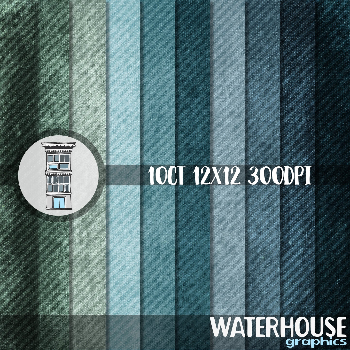 Blue Digital Paper Pack INSTANT DIGITAL DOWNLOAD Distressed stripes digital scrapbooking invitations, backgrounds, web design, papercrafts