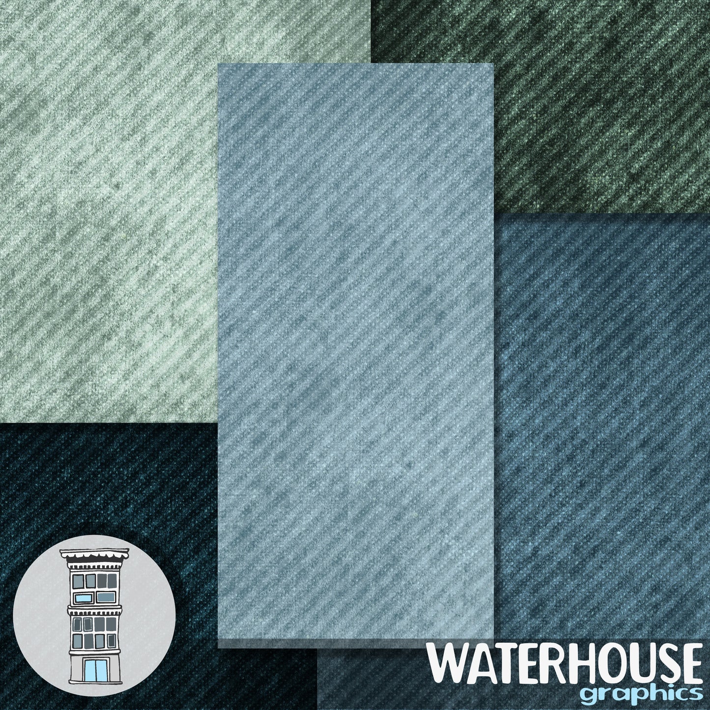 Blue Digital Paper Pack INSTANT DIGITAL DOWNLOAD Distressed stripes digital scrapbooking invitations, backgrounds, web design, papercrafts