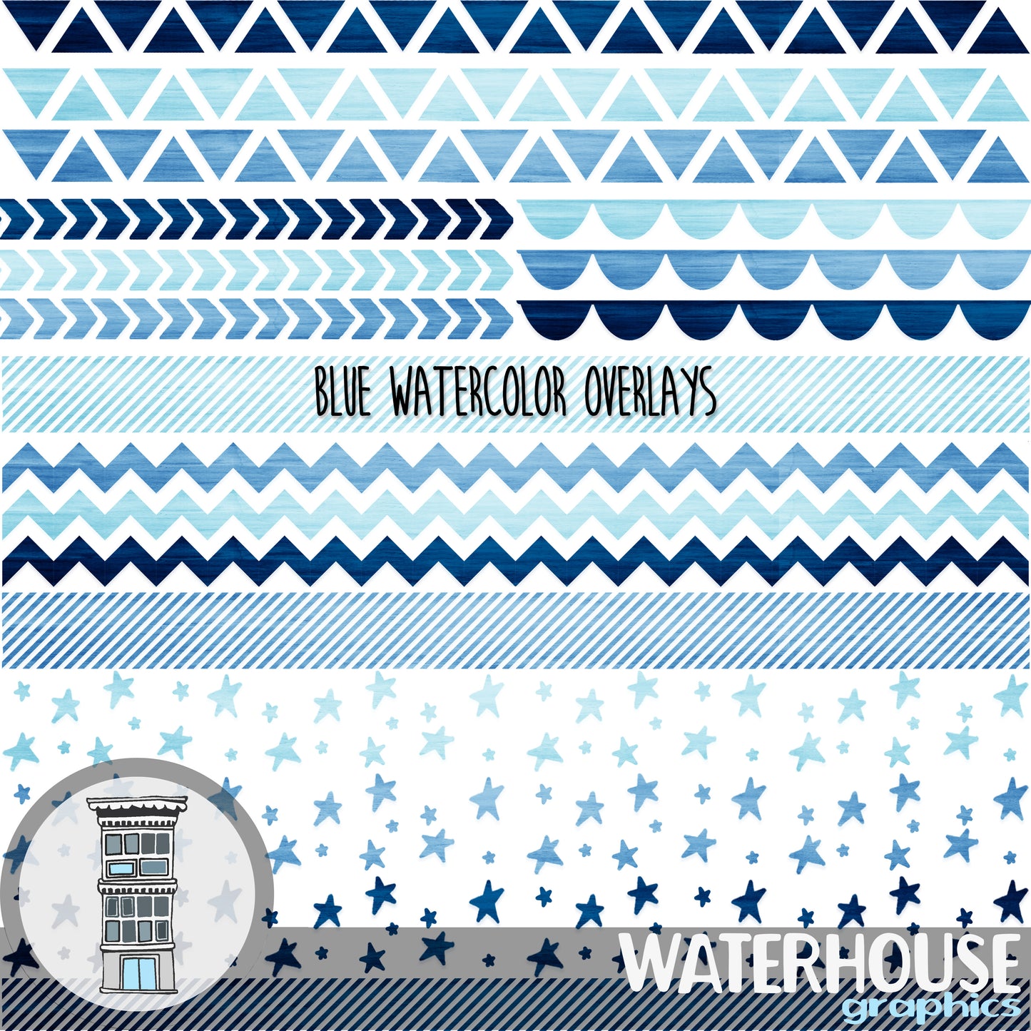 BLUE geometric Digital Paper Pack Hexagons Arrows dark Digital Scrapbook papers light powder blue planner papers journal card backgrounds