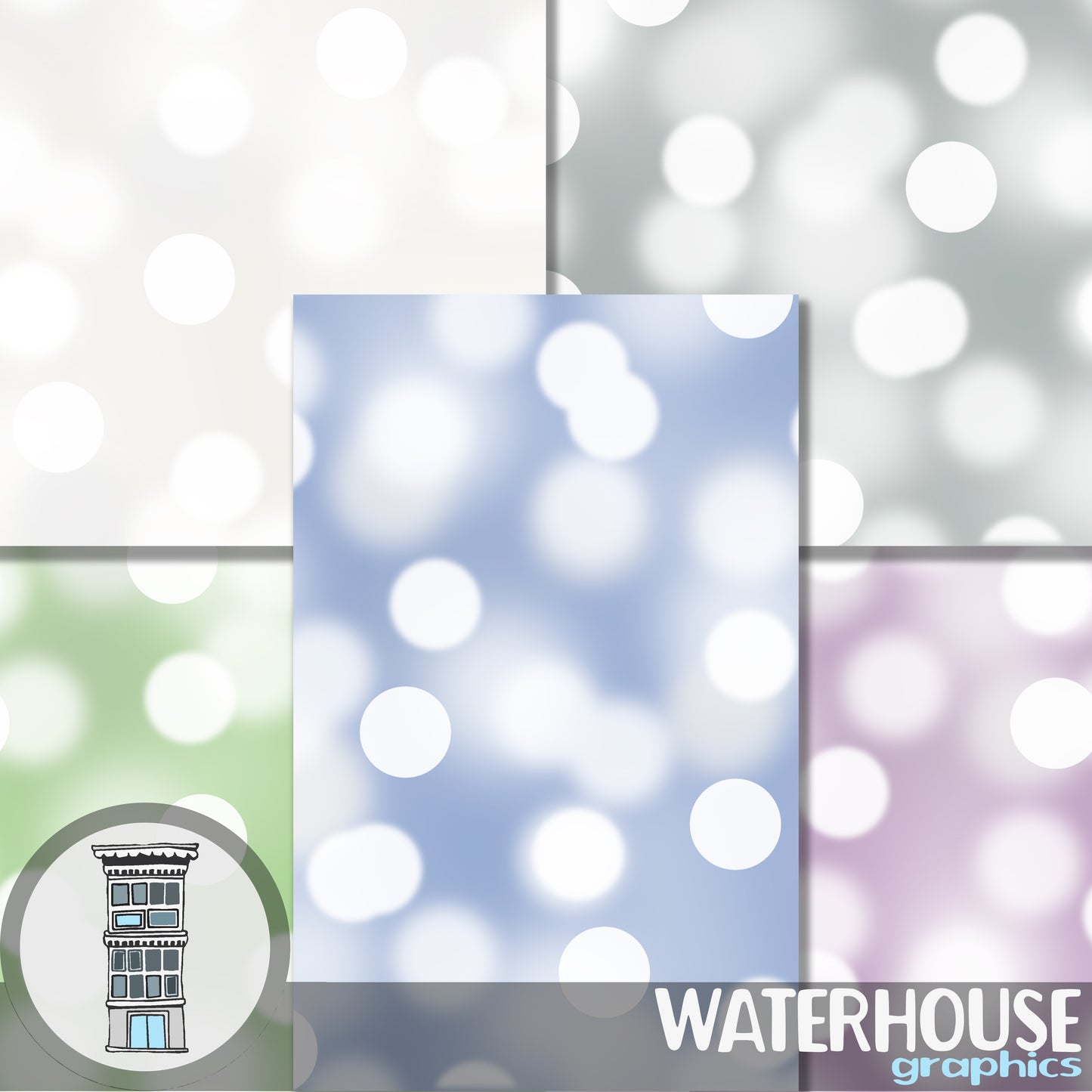 Bokeh Digital Paper Pack INSTANT DOWNLOAD Pastel Easter colors Spring backgrounds digital scrapbooking papers bokeh backdrops journal cards